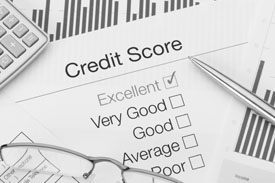 Black and white graphic of a sample credit report.