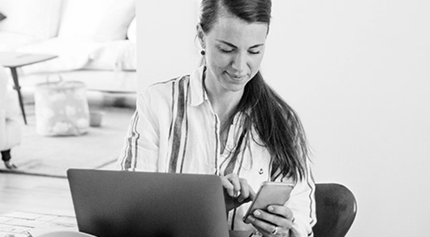 woman using her phone