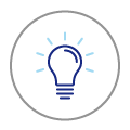 An icon of a lightbulb representing ideas.