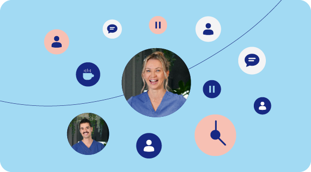 Icons with nurses