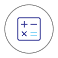 A plus, minus, multiplication and division sign in a square.