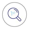 Icon of a magnifying glass with 