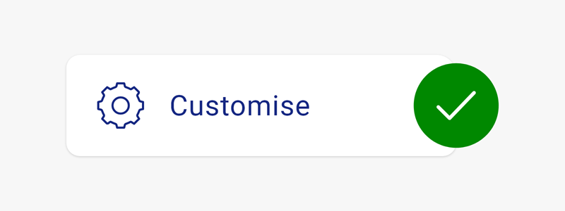 An image showing that you can customise display options in the app.