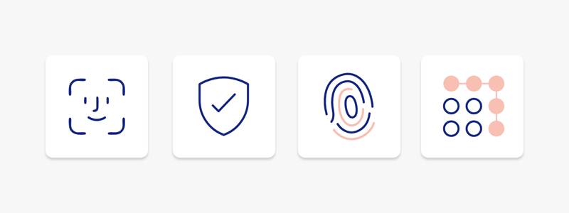 A series of icons representing the different ways you have to sign into the app.
