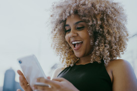 Lady looking at her phone